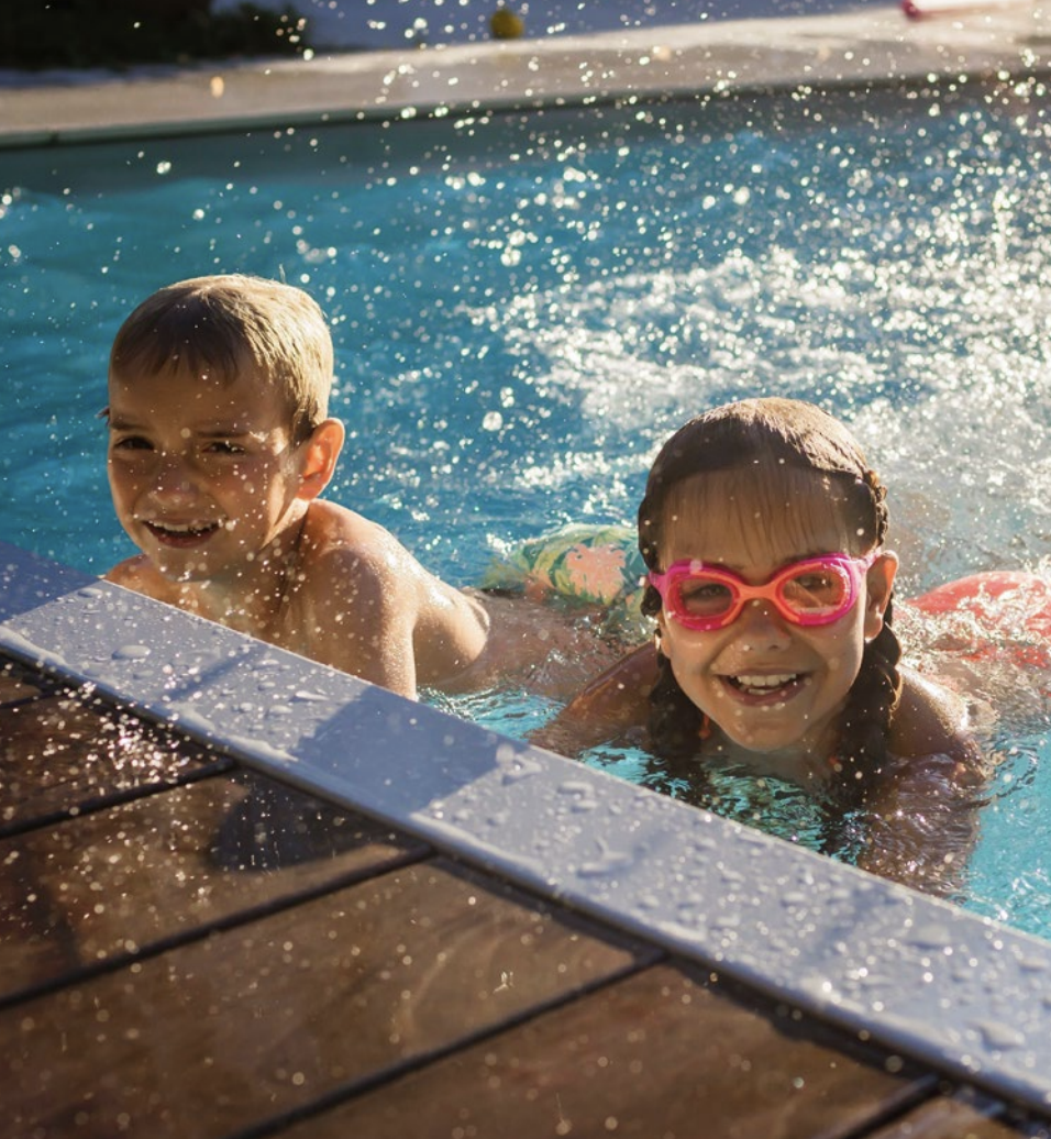 Children playing in pool